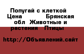 Попугай с клеткой › Цена ­ 1 000 - Брянская обл. Животные и растения » Птицы   